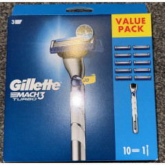 Станок для гоління Gillette Mach3 Turbo 3D з набором з 10 змінних картриджів