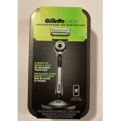 Gillette Labs men's razor with exfoliating strip stand 12 cartridges and travel case