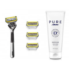 Набор для мужчин Gillette Fusion Proshield с 4 сменными лезвиями и кремом для бритья 177 мл