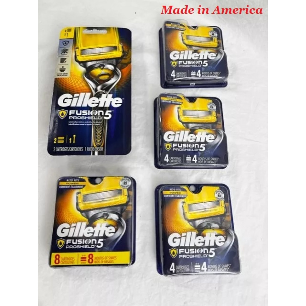 Чоловічий бритвений набір Gillette Fusion 5 ProShield (станок і 22 змінних картриджа) Made in America