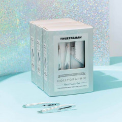 Набор мини-пинцетов Tweezerman HOLLYGRAPHIC Metallic Collection 2 шт и чехол
