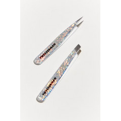 Набор мини-пинцетов Tweezerman HOLLYGRAPHIC Metallic Collection 2 шт и чехол