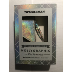 Набор мини-пинцетов Tweezerman HOLLYGRAPHIC Metallic Collection 2 шт и чехол