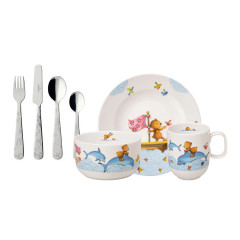Фарфоровий комплект дитячого посуду Villeroy & Boch Happy as a Bear 7 предметів
