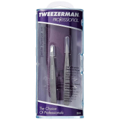 Мини-набор пинцетов Tweezerman 4048-P с фиолетовым кейсом 2 шт