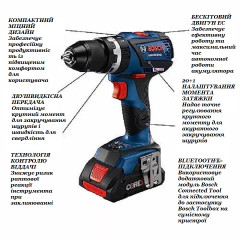 Дриль-шурупокрут Bosch GSB18V-535CB25 18V з двома акумуляторами 18 В 1900 обертів