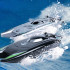 High speed boat with remote control and two batteries included black