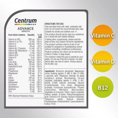 Комплекс мінералів і вітамінів для дорослих Centrum Advance Adults 180 таблеток уцінка за терміном придатності 01/2025