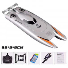 Високошвидкісний катер з дистанційним керуванням і однією батареєю в комплекті сірий