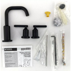 Двоважільний змішувач для раковини Moen T6142BL-9000, матовий чорний