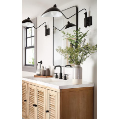 Двоважільний змішувач для раковини Moen T6142BL-9000, матовий чорний