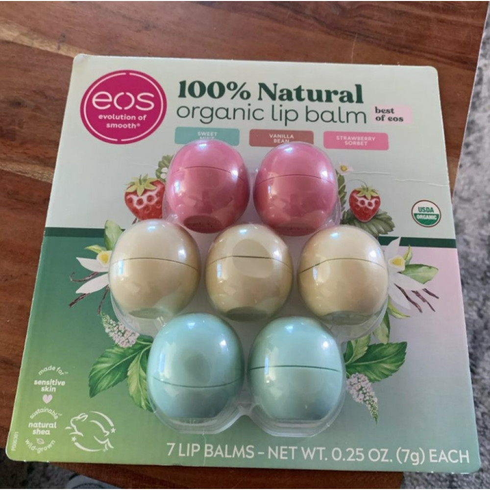 Set of EOS 100% natural lip balms from 7pcs