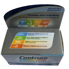 Мультивітаміни Centrum для зрілих людей Advance 50 Plus 60 таблеток - уцінка через термін придатності 08/2024