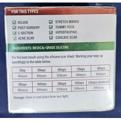 Силіконова стрічка для лікування рубців RWWXII Silicone Scar Tape тілесного кольору