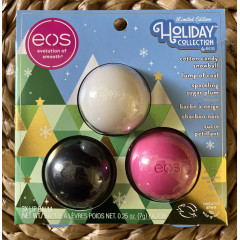 Набір бальзамів для губ EOS Holiday 3 шт, Цукрова вата, Лакриця, Сливова карамель