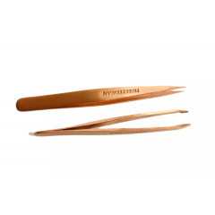 Комплект пінцетів Tweezerman Petite Point & Slant у рожевому золоті
