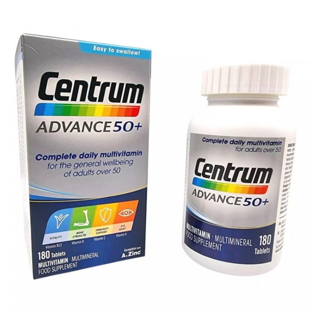 Поливитамины Centrum Advance 50+ для здоровья после 50 лет 180 шт Уценка срок годности 02/2025