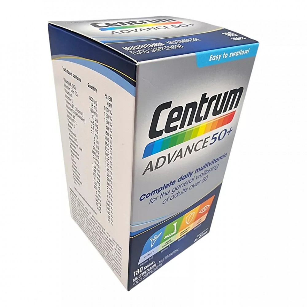 Поливитамины Centrum Advance 50+ для здоровья после 50 лет 180 шт Уценка срок годности 02/2025