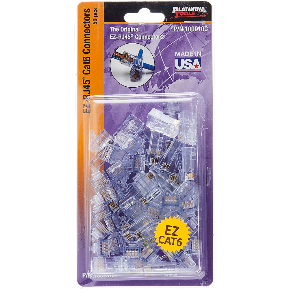 Конектори для обтискання кручений пари Platinum Tools 100010C EZ-RJ45 Cat 6