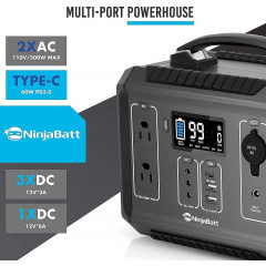 NinjaBatt 300W Portable Power Station Charging Station (9 output ports)