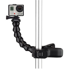 Flexible clamp mount Black Jaws for GoPro action cameras.