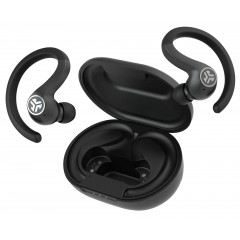 Wireless headphones JLab JBuds Air Sport with a charging case.