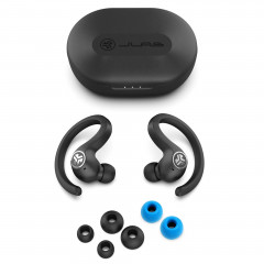 Wireless headphones JLab JBuds Air Sport with a charging case.