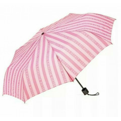 Victoria's Secret foldable umbrella in pink stripes.