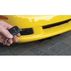 License plate frame with remote control and concealment mechanism Altec Products Show Go