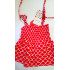 Children's red pinafore Oobi (size - 110 cm)