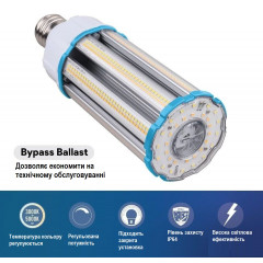LED-лампа E39 Euri Lighting ECB63W-303sw з налаштовуваною потужністю 63/54/36 W 3000/4000/5000K