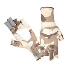 Simms Bugstopper Sunglove Woodland Camo Sandbar gloves for fishing and outdoor activities (size L)