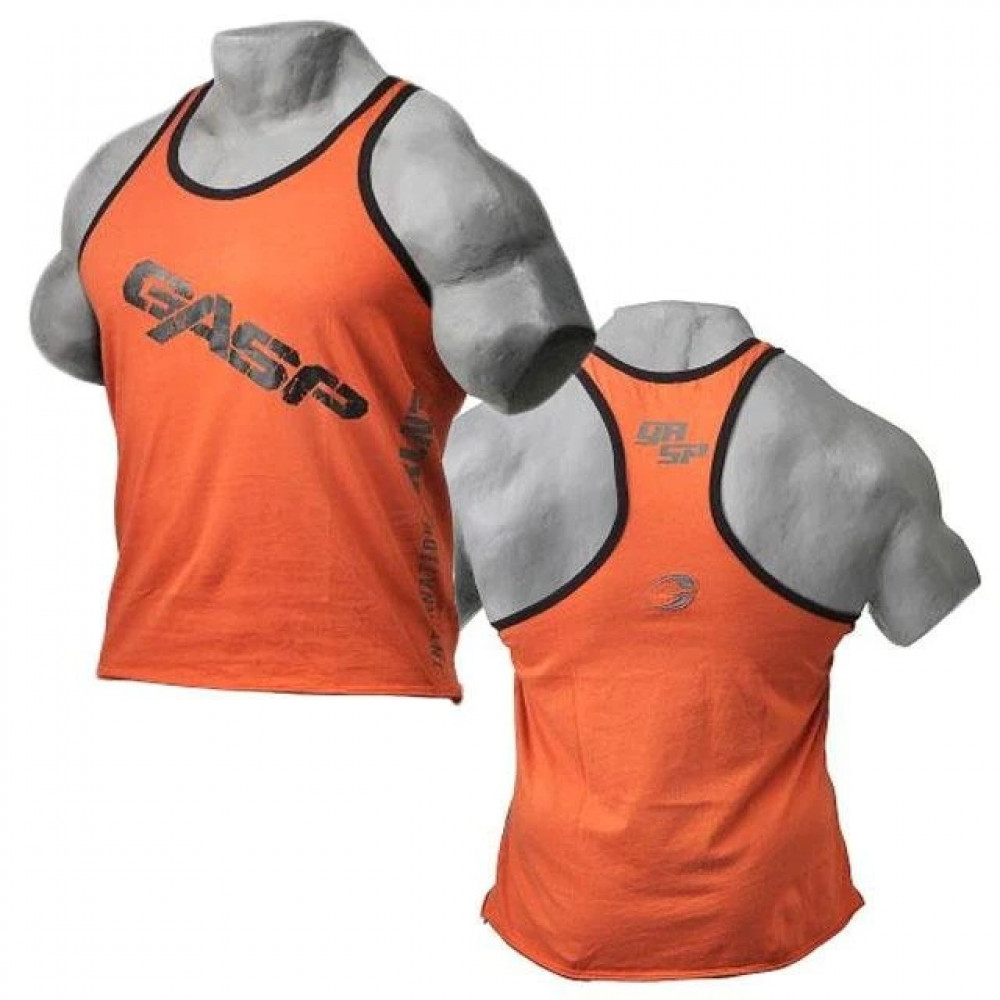 Men's sports tank top GASP Vintage T-back Orange (size - M)