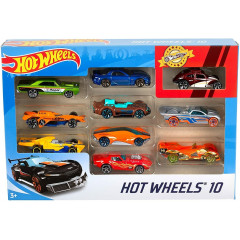Collectible set of Hot Wheels car models 54886 10 Car Pack Assortment 10 pcs Made in Malaysia.