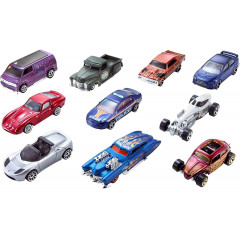 Collectible set of Hot Wheels car models 54886 10 Car Pack Assortment 10 pcs Made in Malaysia.