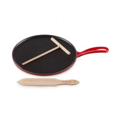 Чавунна сковорода для млинців Le Creuset Tradition червона емальована (27 см)