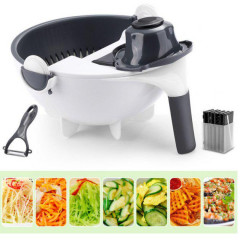 Багатофункціональна овочерізка Wet basket vegetable cutter 9 в 1 терка та мультислайсер для овочів