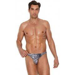 Men's thong underwear Elegant Moments It's a Snap Zebra with side fastenings (size - S/M)