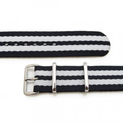 Ремінець для годинника тактичний MILTAT G10 Nato James Bond J10 Black & White 20 мм