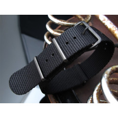 Ремінець для годинника тактичний MILTAT G10 Nato Nylon PVD Black 20 мм
