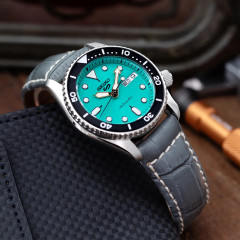 Шкіряний ремінець для годинника MiLTAT Croco Grain Strap світло-сірий 24 мм