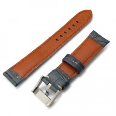 Шкіряний ремінець для годинника MiLTAT Croco Grain Strap світло-сірий 24 мм