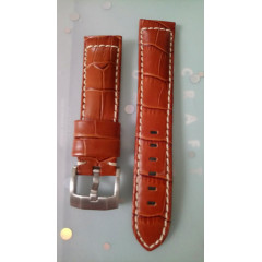 Шкіряний ремінець для годинника MiLTAT Croco Grain Strap Matte Brown 20 мм