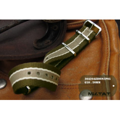 Ремінець для годинника тактичний MILTAT G10 Nato Nylon Khaki 20 мм