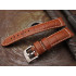 Leather strap for watches MiLTAT Croco Grain Matte Brown 20 mm.