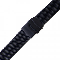 Браслет для годинника Taikonaut PVD Black Mesh Watch Band с застібкою Push-Button Clasp (20 мм)