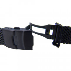 Браслет для годинника Taikonaut PVD Black Mesh Watch Band с застібкою Push-Button Clasp (20 мм)