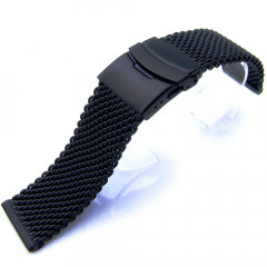 Браслет для годинника Taikonaut PVD Black Mesh Watch Band с застібкою Push-Button Clasp (20 мм)