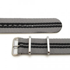 Ремінець для годинника тактичний MILTAT G10 Nato Nylon 22 мм (сірий з чорними смужками)