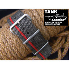Ремінець для годинника тактичний MILTAT NATO TANK Heavy Thread Nylon-M Grey 23 мм